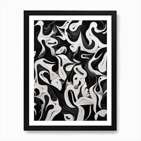 Evolution Abstract Black And White 1 Art Print