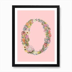 O Pink Alphabet Letter Art Print