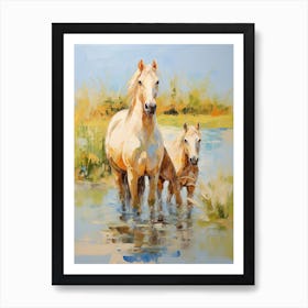 Horses Painting In Carmargue, France 4 Art Print