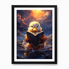 Duck Reading A Book Art Print