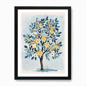 Chestnut Tree Flat Illustration 6 Art Print