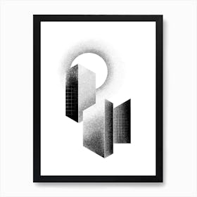 Minimal Monochrome City Art Print