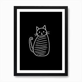 Abstract Sketch Cat Line Drawing 8 Art Print