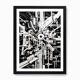 Complexity Abstract Black And White 4 Art Print