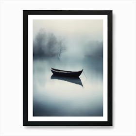 Boat In The Mist Art Print