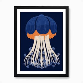 Lions Mane Jellyfish Cartoon 2 Art Print