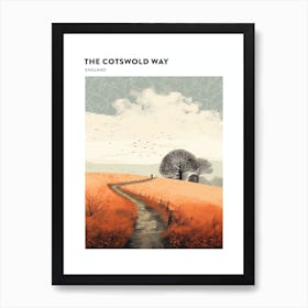 The Cotswold Way England 5 Hiking Trail Landscape Poster Art Print