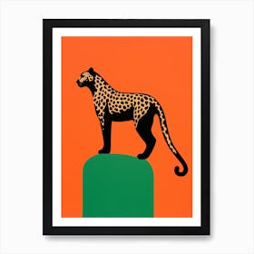 Leopard On A Rock 1 Art Print