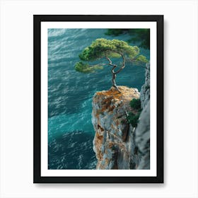 Tree On The Cliff Art Print