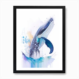 Strap Toothed Whale Storybook Watercolour  (1) Art Print