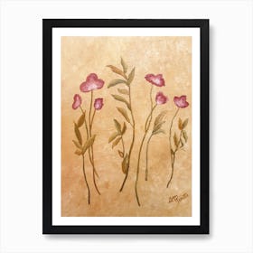 Crimson Flowers Art Print