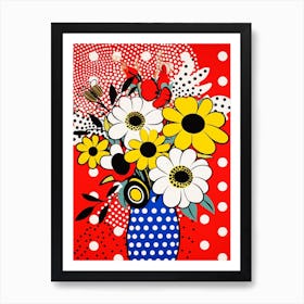 Floral Polka Dot 1 Art Print