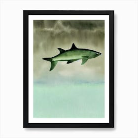 Cookiecutter Shark Storybook Watercolour Art Print
