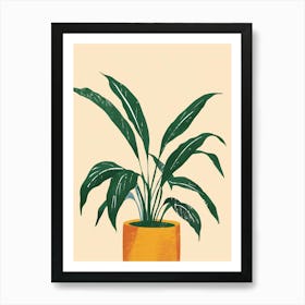Chinese Evergreen Plant Minimalist Illustration 7 Art Print
