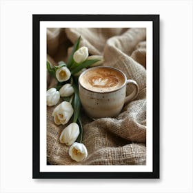 Coffee And Tulips 2 Art Print