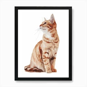 American Wirehair Cat Clipart Illustration 7 Art Print