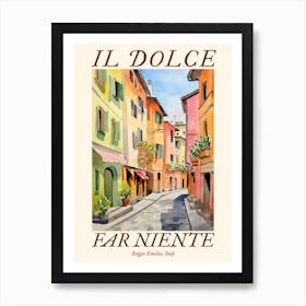 Il Dolce Far Niente Reggio Emilia, Italy Watercolour Streets 3 Poster Poster