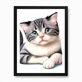 Feline Cat Creative Artwork Illustration 32 Art Print