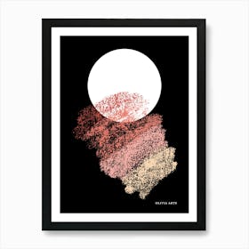 A work of art. The moon. The colorful zigzag lines. It adds a touch of high-level art to the place. It creates psychological comfort. Reassurance in the soul.10 Art Print