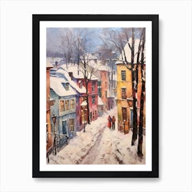 Vintage Winter Painting Helsinki Finland Art Print