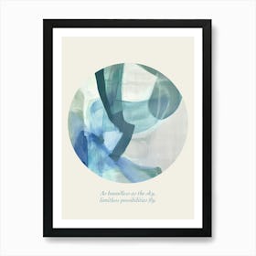 Affirmations As Boundless As The Sky, Limitless Possibilities Fly Art Print