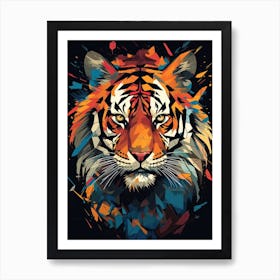 Tiger Art In Precisionism Style 4 Art Print