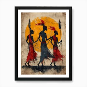 Three African Tribesmen Art Print