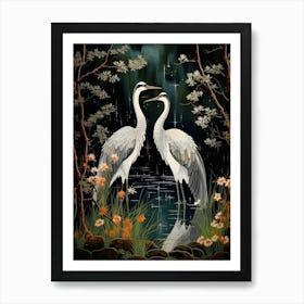 Crane Tsuru Japanese Style Illustration 8 Art Print