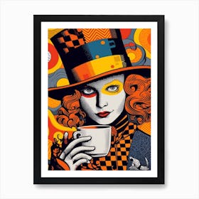 Alice In Wonderland The Mad Hatter In The Style Of Roy Lichtenstein 2 Art Print