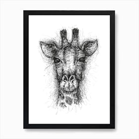 Scribble Giraffe Art Print