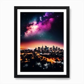 City Skyline At Night 1 Art Print