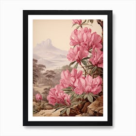 Rhododendron Victorian Style 2 Art Print