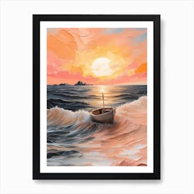 Sunset on sea Canvas Print Art Print