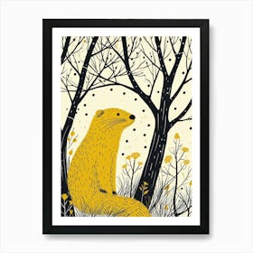 Yellow Otter 1 Art Print