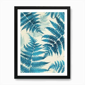 Pattern Poster Blue Star Fern 4 Art Print