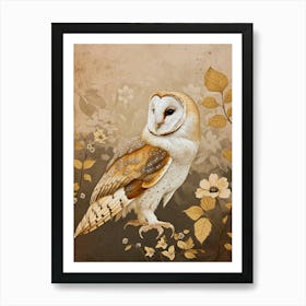 Barn Owl Japanese Painting 5 Art Print