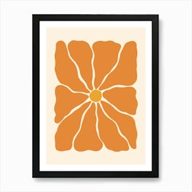 Abstract Flower 01 - Vibrant Orange Art Print
