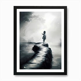 Little Girl Walking On A Path Art Print