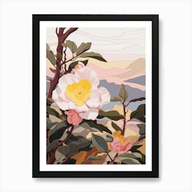 Camellia 4 Flower Painting Art Print