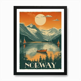 Travel Poster Of Norway Art Print