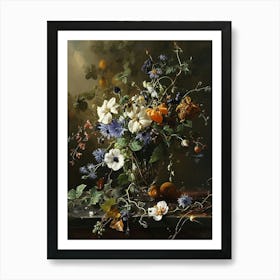 Baroque Floral Still Life Veronica Flower 1 Art Print