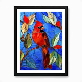 Cardinal Stained Glass 3 Art Print