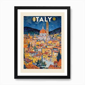 Siena Italy 4 Fauvist Painting Travel Poster Art Print