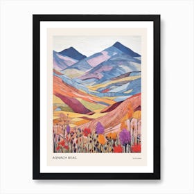 Aonach Beag Scotland 1 Colourful Mountain Illustration Poster Art Print