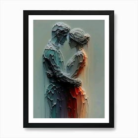 Couple Hugging Art Print