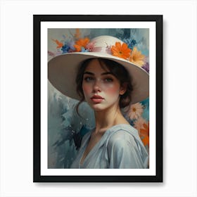 Portrait Of A Woman In A Hat 1 Art Print