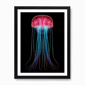 Comb Jellyfish Neon 7 Art Print