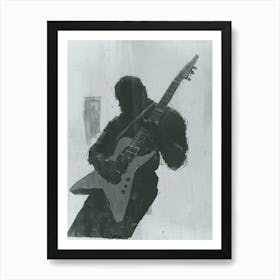 Black And White Guitar Art Print