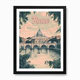 Aihrgdesign A Classic 1960s Travel Poster For Rome 1 Art Print