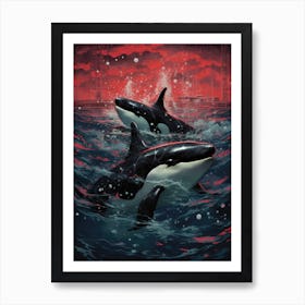 Orca Whales 2 Art Print